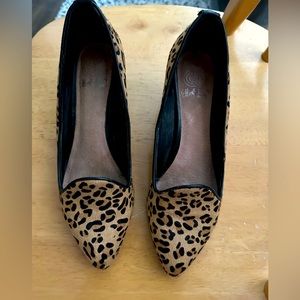 Elliot Luca leopard print calf hair with half inch heal
